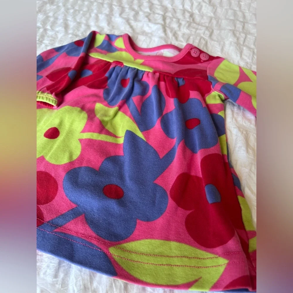 Hanna Andersson Colorful Floral Baby Dress Size 3-6M - Picture 4 of 5